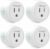 GHome Smart Mini Smart Plug, 2.4G Wi-Fi Outlet Socket Compatible with Alexa and Google Home Smart Life, APP Control with Timer Schedule Function, No Hub Required, ETL FCC Listed,4 Pack, White (WP3-4)