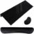 Kalolary 3Pcs Black Acrylic Tilted Computer Keyboard Holder with Mouse & Keyboard Wrist Rest Pad, Computer Keyboard Stand Set for Easy Ergonomic Typing for Office Desk, Home, School