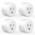 GHome Smart Mini Plug Works with Alexa and Google Home, WiFi Outlet Socket Remote Control with Timer Function, ETL FCC Listed (4 Pack), White