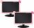 Hoteam 2 Pcs Computer Monitor Cover with Cat Ear Furry Elastic Monitor Dust Cover Pink Desk Accessories Dustproof Cover Kawaii Decor for PC TV Laptop LCD Screen (17 – 24 Inch)