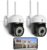 Security Camera Outdoor 2 Pack,Free Cloud Storage 2.4G/5G WiFi 360° PTZ Security Cameras Outdoor for Home Security,Night Vision, Human PIR Detection, 2 Way Audio,IP65