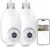 2K Light Bulb Security Camera with Night Vision, Motion Detection, 360° Remote Viewing, and Real-Time Alerts for Home Safety, Waterproof, Indoor and Outdoor Cam, 2 Packs