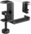 Foldable Headphone Stand Hanger Holder, Space-Saving Aluminum Soundbar Stand with Universal Fit for Gaming PC Accessories, Under Desk Clamp Hook Mount (Black-1PC)