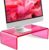 Acrylic Monitor Stand, Pink Computer Riser, Pink Desk Riser, Pink Acrylic Laptop Stand, Acrylic Monitor Stand for Desk, Pink Monitor Stand, Monitor Riser Bright Pink