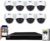 GW Security Smart AI 16 Channel H.265 PoE NVR Ultra-HD 4K (3840×2160) Security Camera System with 8 x 4K (8MP) 2160P Face Recognition/Human/Vehicle Detection Outdoor Indoor Microphone Dome IP Camera