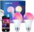 Lepro B1 Smart Light Bulbs – Dimmable Bluetooth LED Bulb with App Control, AI Generated Lighting, AI Mood Recognition, Lightbeats Music Sync, RGBWW Color Changing Lights Bulb for Home, Party, 2 Packs