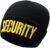 NC Men’s Security Black with White Yellow Letters Long Knitted Cuffed Beanie Folded Embroidered Beanie Skull Watch Cap Hat (Gold Color)