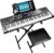 RockJam 61 Key Keyboard Piano Stand With Pitch Bend Kit, Piano Bench, Headphones, Simply Piano App & Keynote Stickers