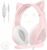 Anivia Pink Gaming Headset with Microphone for PC Computer iOS Mac PS4 PS5 Xbox One Phone, 3D Surround Sound, Soft Memory Foam Ear Cushion, Wired Over-Ear Headphones with Mic for Gamer