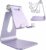 CreaDream Adjustable Cell Phone Stand, Phone Stand, Cradle, Dock, Holder, Aluminum Desktop Stand Compatible with Phone 13 12 11 Pro Max Charging, Accessories Desk, All Mobile Phones, Purple