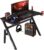 Gaming Desk Computer Desk 47 Inch Home Office Desk Extra Large Modern Ergonomic Black PC Carbon Fiber Table Gamer Workstation with Cup Holder Headphone Hook