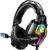 Gaming Headset for Xbox One PS4 PS5 PC Switch, Noise Canceling Headphones with Microphone, 3.5mm Audio Jack, Auto-Adjust Headband, 50mm Drivers, RGB Light, Lightweight Wired Gaming Headphones-Black