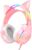 Gaming Headset with Microphone, Cat Ear Headphones for PC Laptop PS4 PS5 Xbox Switch, Rainbow RGB Lighting & Virtual Surround Sound, 3.5mm Wired Over Ear Headphones, Ergonomic