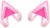 Glow in Dark Silicone Cat Kitty Ears Lovely Fluorescent Cat Ears Compatible for Bose/Razer/HyperX/Corsair/SteelSeries Arctis/Edifier Gaming Headphones (Pink)