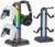 KDD RGB Headset Stand with 9 Light Modes – Controller Holder for Desk – Rotatable Headphone Stand & Detachable Controller Hook for PC Earphone Accessories(Black)