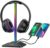 New bee RGB Headphone Stand with 1 USB-C Charging Port and 1 USB Charging Port, Desk Gaming Headset Holder with 7 Light Modes and Non-Slip Rubber Base Suitable for All Earphone Accessories (Black)