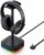 TROND Headphone Stand with USB C, Desk Gaming Headset Holder with 3 AC Outlets, 2 USB A and 1 USB C, Headset Stand with 5 RGB Light Modes, for Gaming Desk Accessories Gamer Boyfriend Gifts